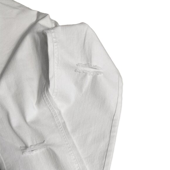 EUC White High-Rise Distressed Skinny Jeans - Womens Juniors Size 18 (34 Waist) - Picture 3 of 3